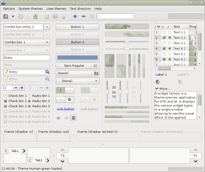 Preview with GTK 3 - Green variation - Main window with plus button
