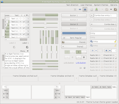 Preview with GTK 3 - RTL - Green variation - Main window
