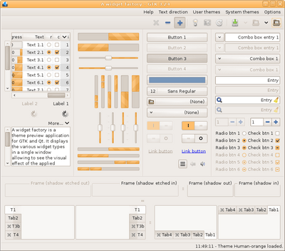 Preview with GTK 3 - RTL - Orange variation - Main window