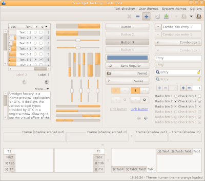 Preview with GTK 3 - RTL - Orange variation - Main window