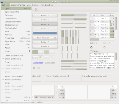 Preview with GTK 4 - Green variation - Menu