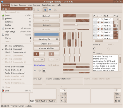 Preview with GTK 4 - Main window with menu