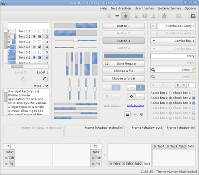 Preview with GTK 4 - RTL - Blue variation - Main window