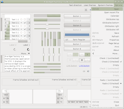 Preview with GTK 4 - RTL - Green variation - Menu