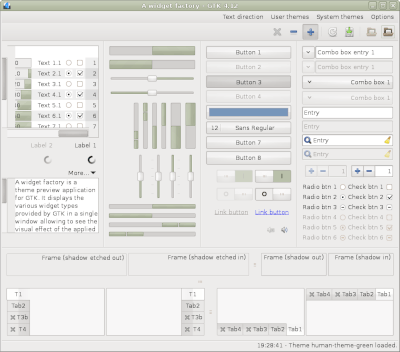 Preview with GTK 4 - RTL - Green variation - Main window