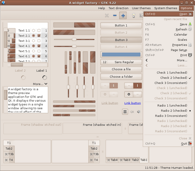 Preview with GTK 4 - RTL - Main window with menu