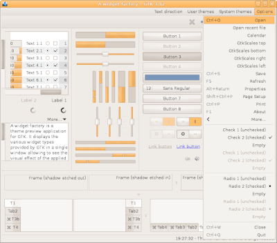 Preview with GTK 4 - RTL - Orange variation - Menu