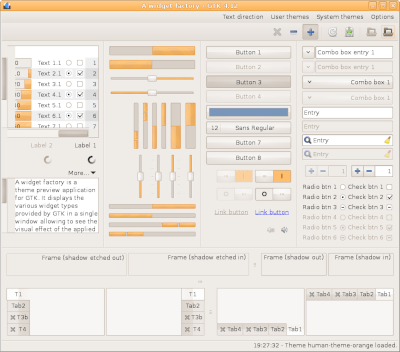 Preview with GTK 4 - RTL - Orange variation - Main window