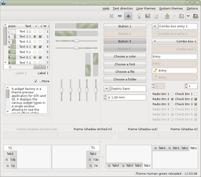 Preview with Qt 5 - RTL - Green variation - Main window