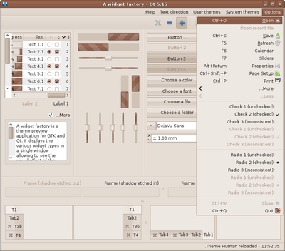Preview with Qt 5 - RTL - Main window with menu