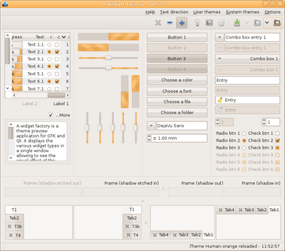Preview with Qt 5 - RTL - Orange variation - Main window
