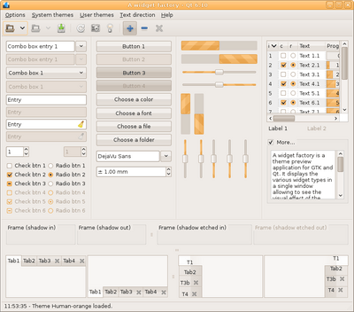 Preview with Qt 6 - Orange variation - Main window