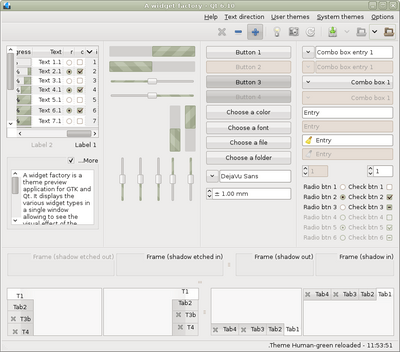 Preview with Qt 6 - RTL - Green variation - Main window