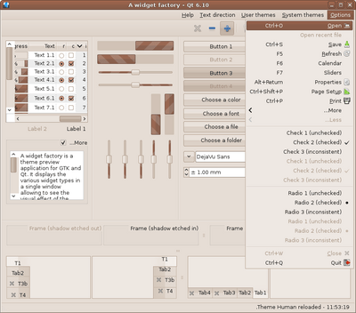 Preview with Qt 6 - RTL - Main window with menu