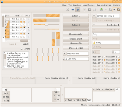 Preview with Qt 6 - RTL - Orange variation - Main window