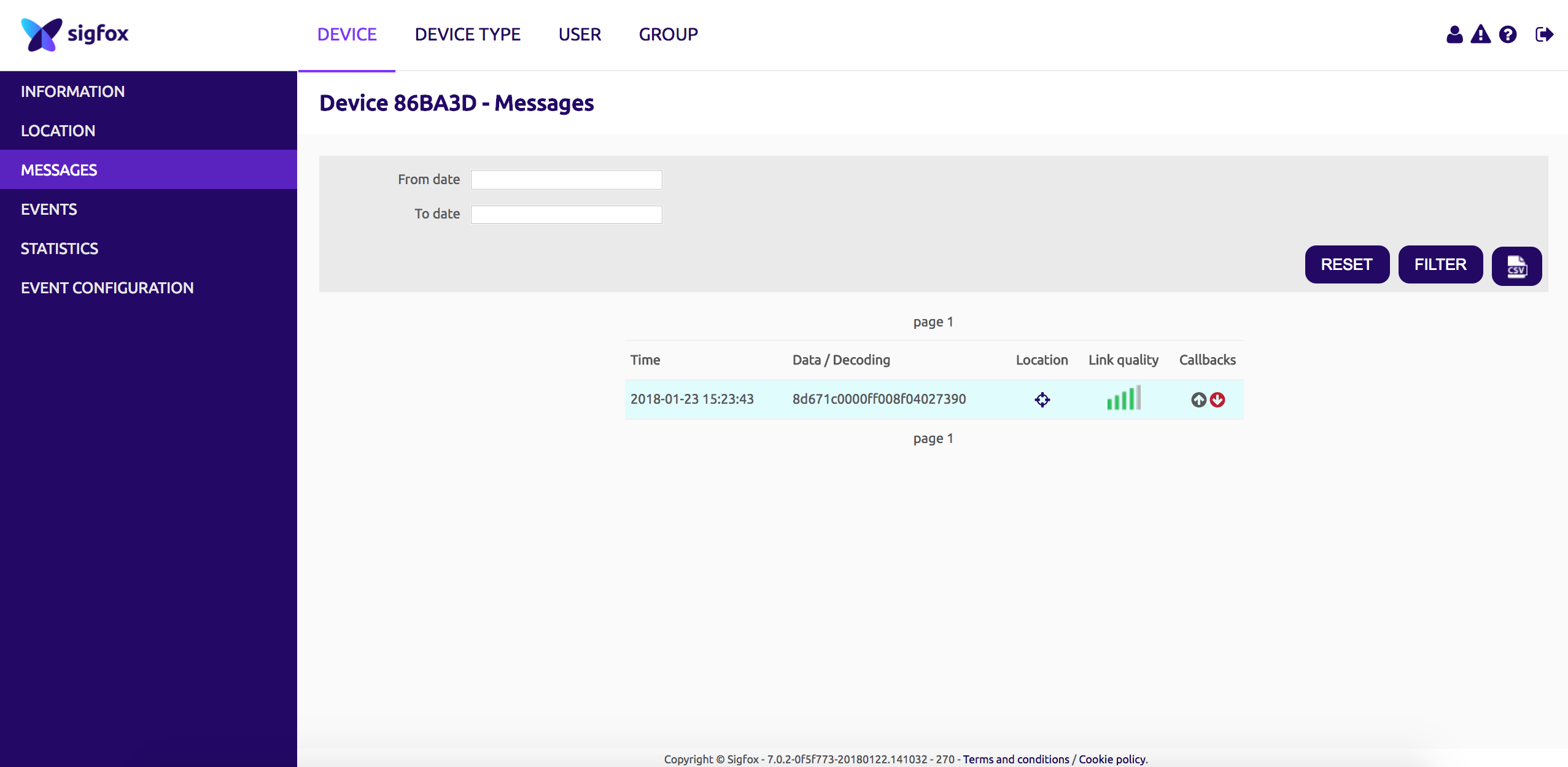 Sigfox Backend