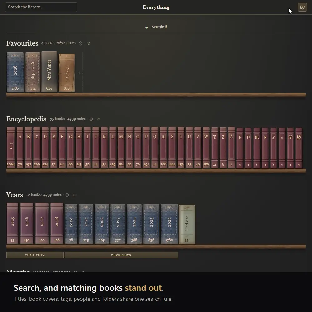 The shelf parts as you type