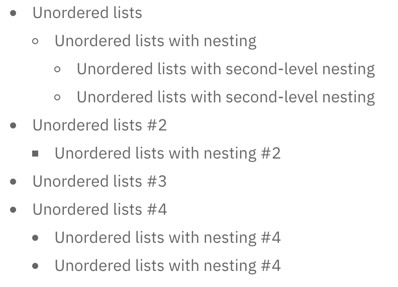 Unordered List