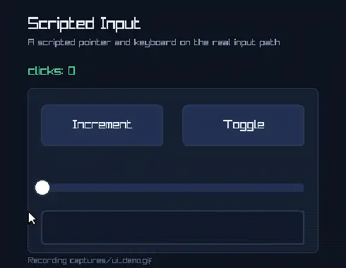 A scripted responsive interface demonstration