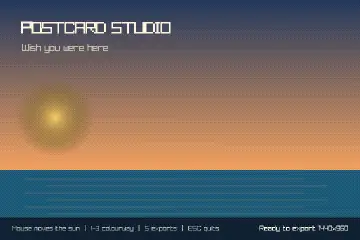 An animated postcard composition