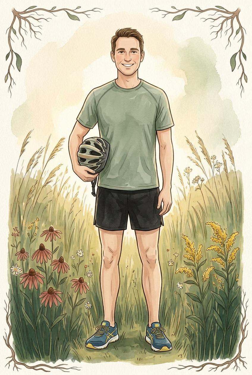 Nick running and mountain biking