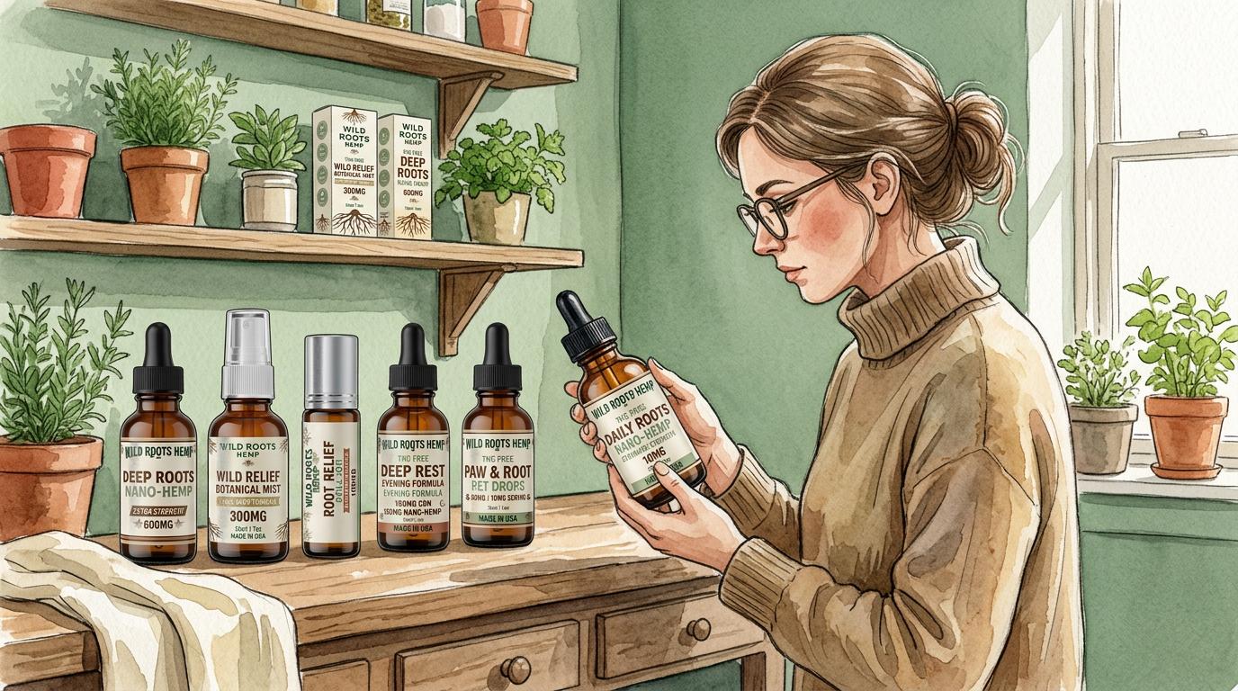 Hemp product labels showing ingredient transparency