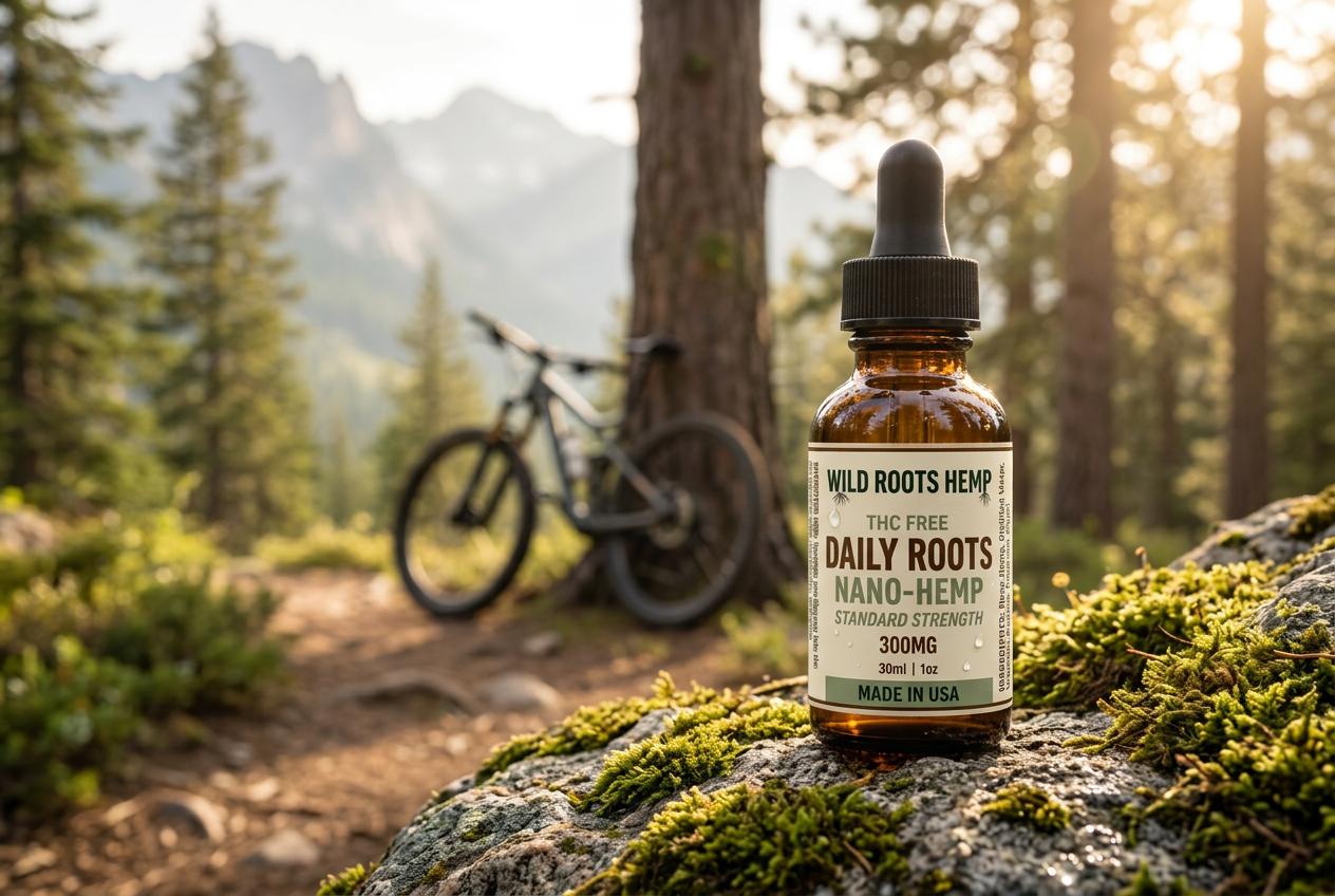 Daily Roots on mountain trail with bike