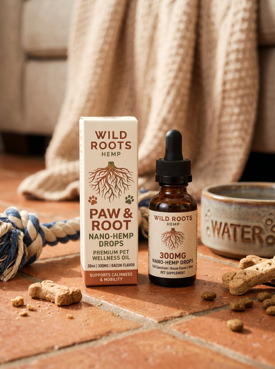 Paw & Root Nano-Hemp Drops lifestyle - pet wellness tincture