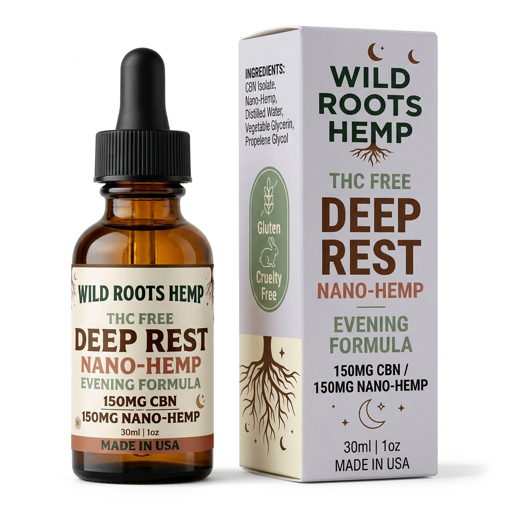 Deep Rest Evening Formula - 150MG CBN + 150MG Nano-Hemp for restful nights