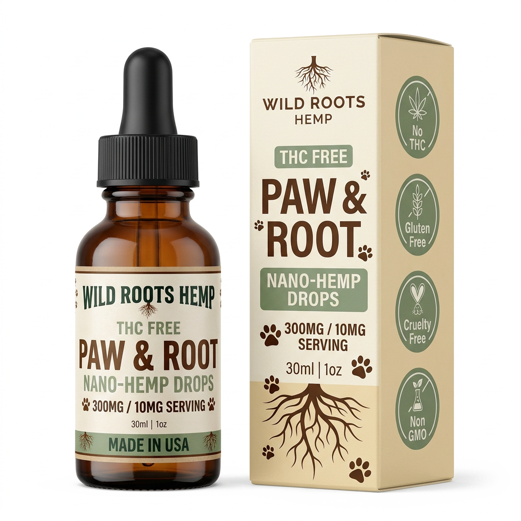 Paw & Root Pet Drops - 300MG nano-hemp wellness for pets