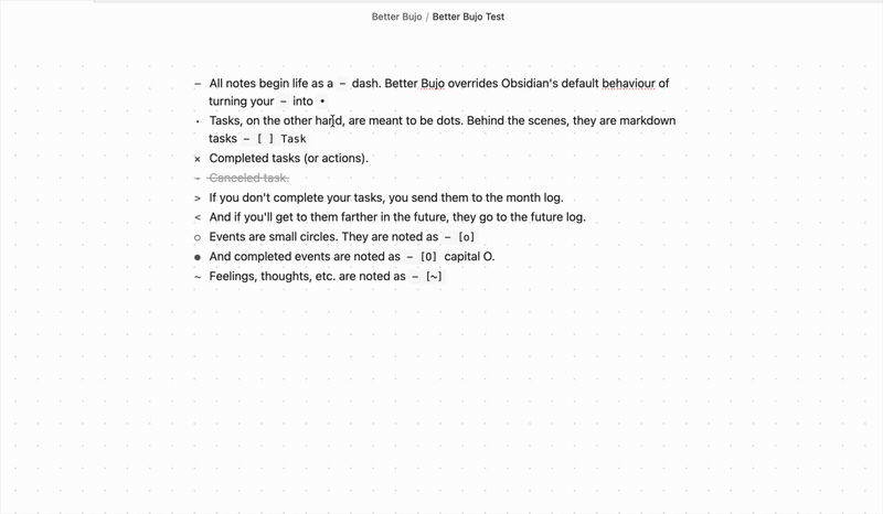 Better Bujo demo