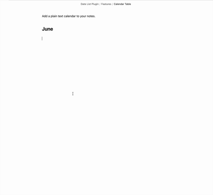 Calendar demo