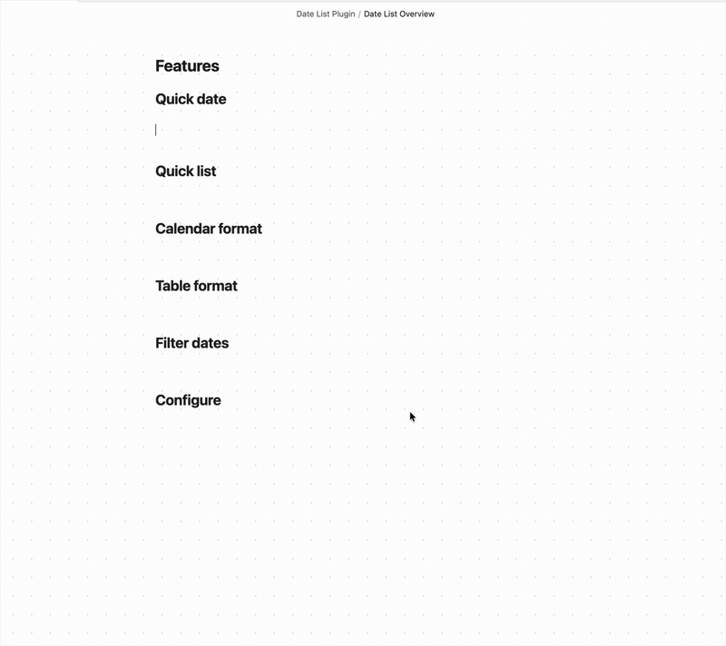 Date List demo