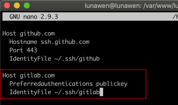 Figure 18: ssh config updated