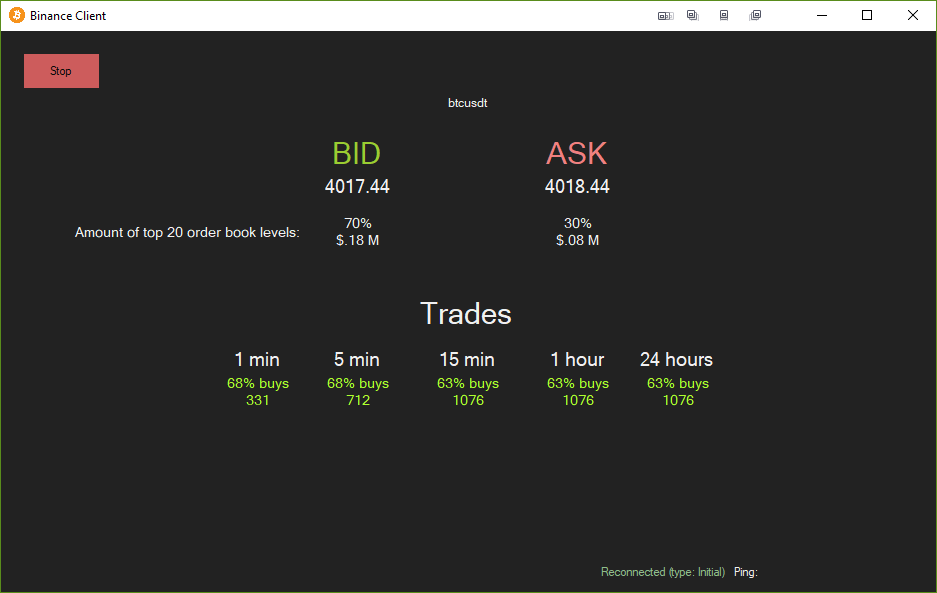 WinForms example screen