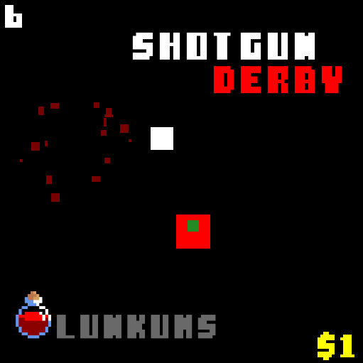 The words SHOTGUN DERBY in pixel art lettering