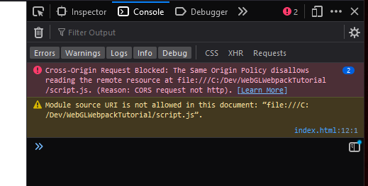 The "Cross-Origin Request Blocked" error
