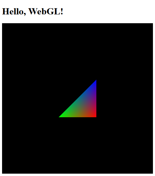 A triangle whose colors are interpolated between its vertices