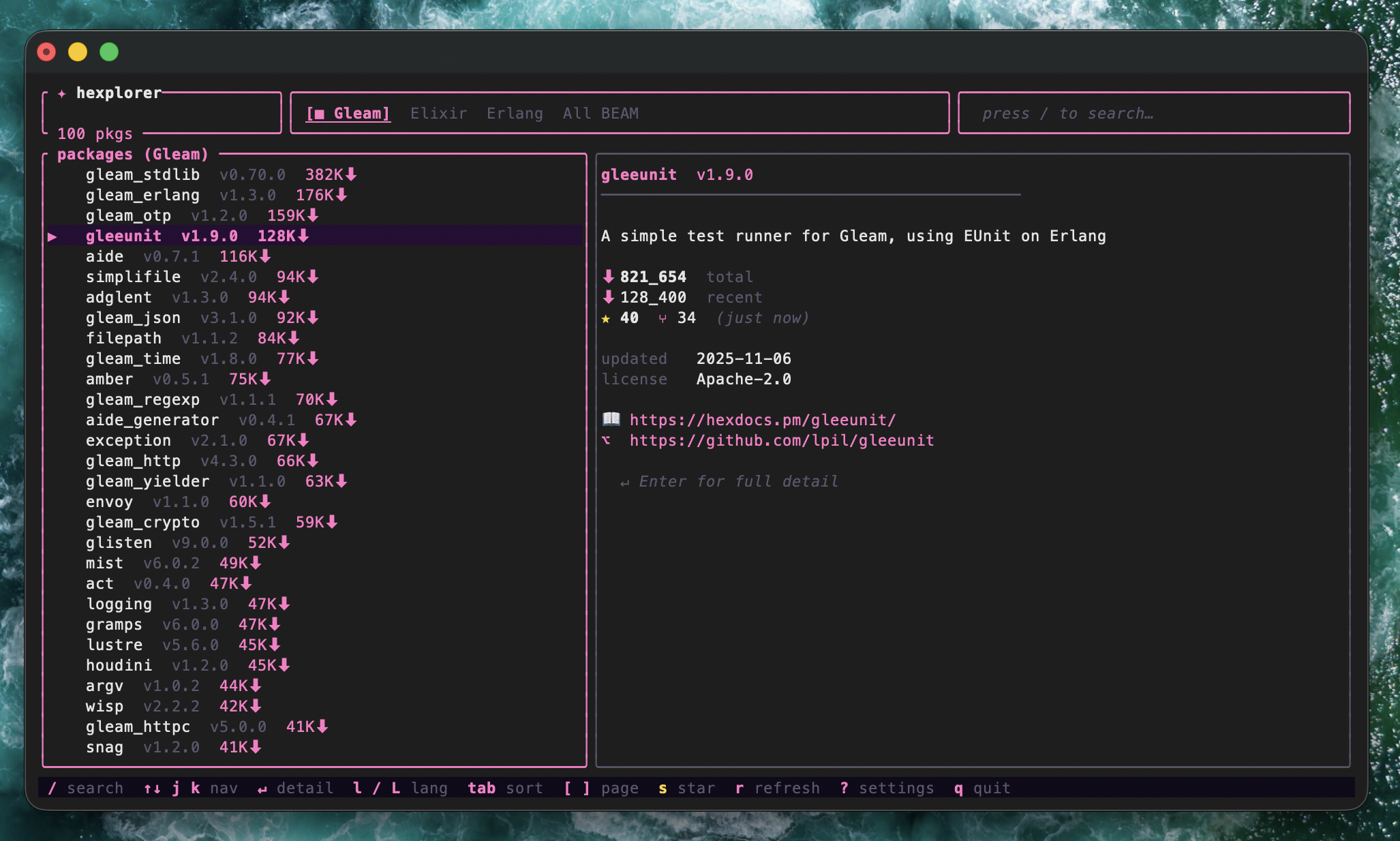 hexplorer TUI screenshot