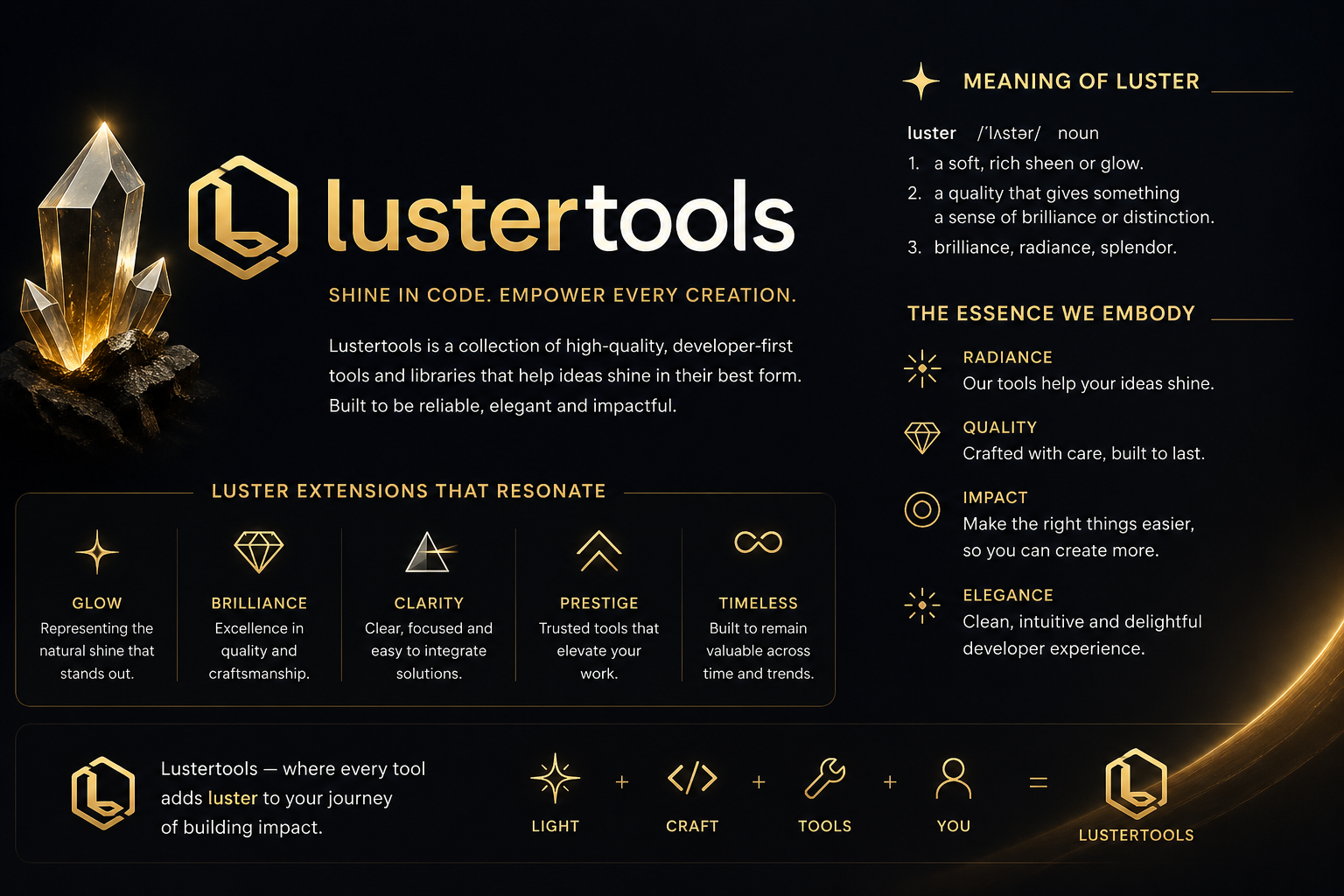 lustertools — shine in code, empower every creation