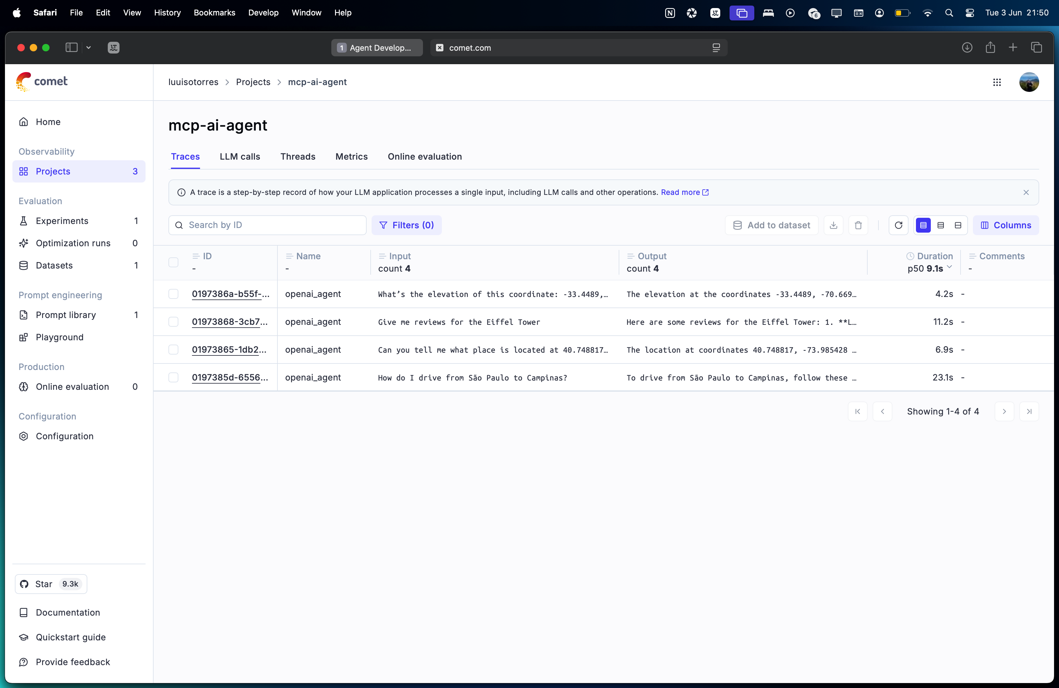Opik Traces Overview