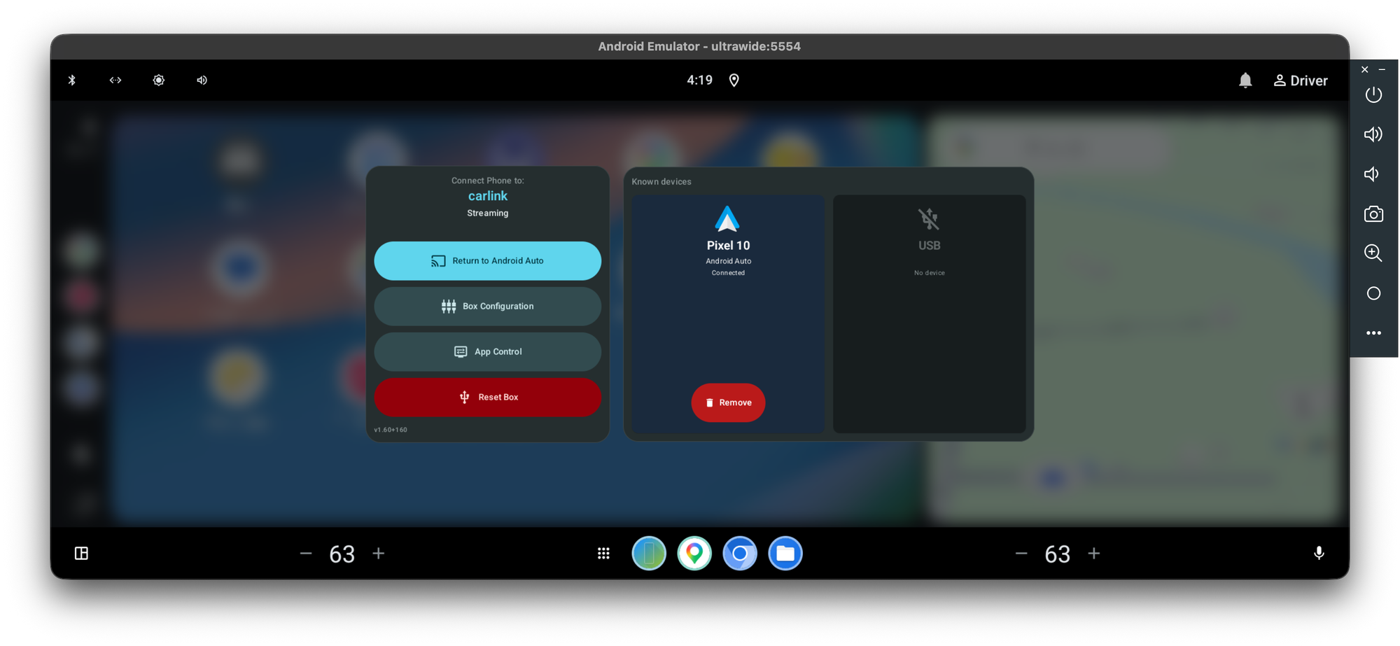Dashboard over projection