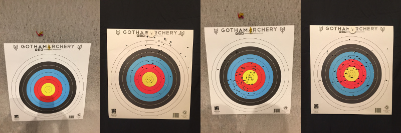 Images of used targets shot in different locations