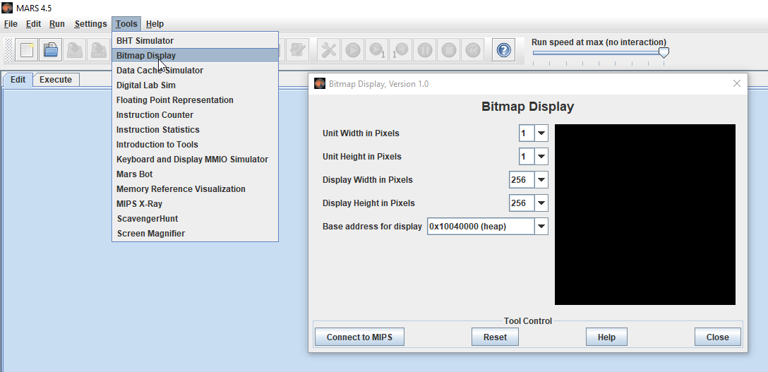 Bitmap display config details