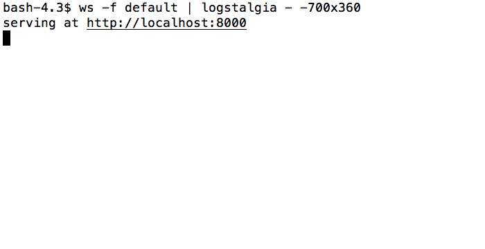local-web-server with logstalgia