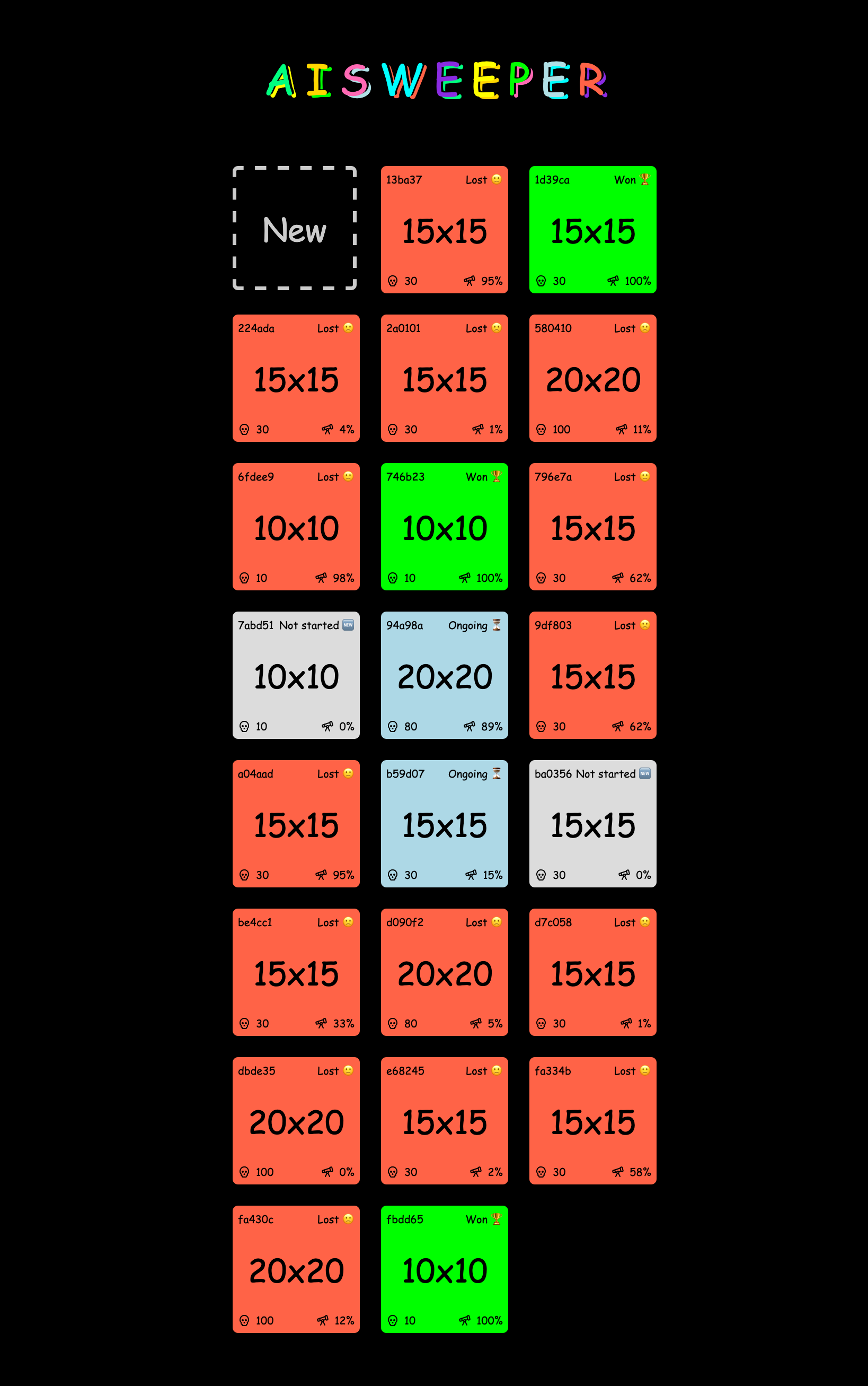 Index page of AI sweeper