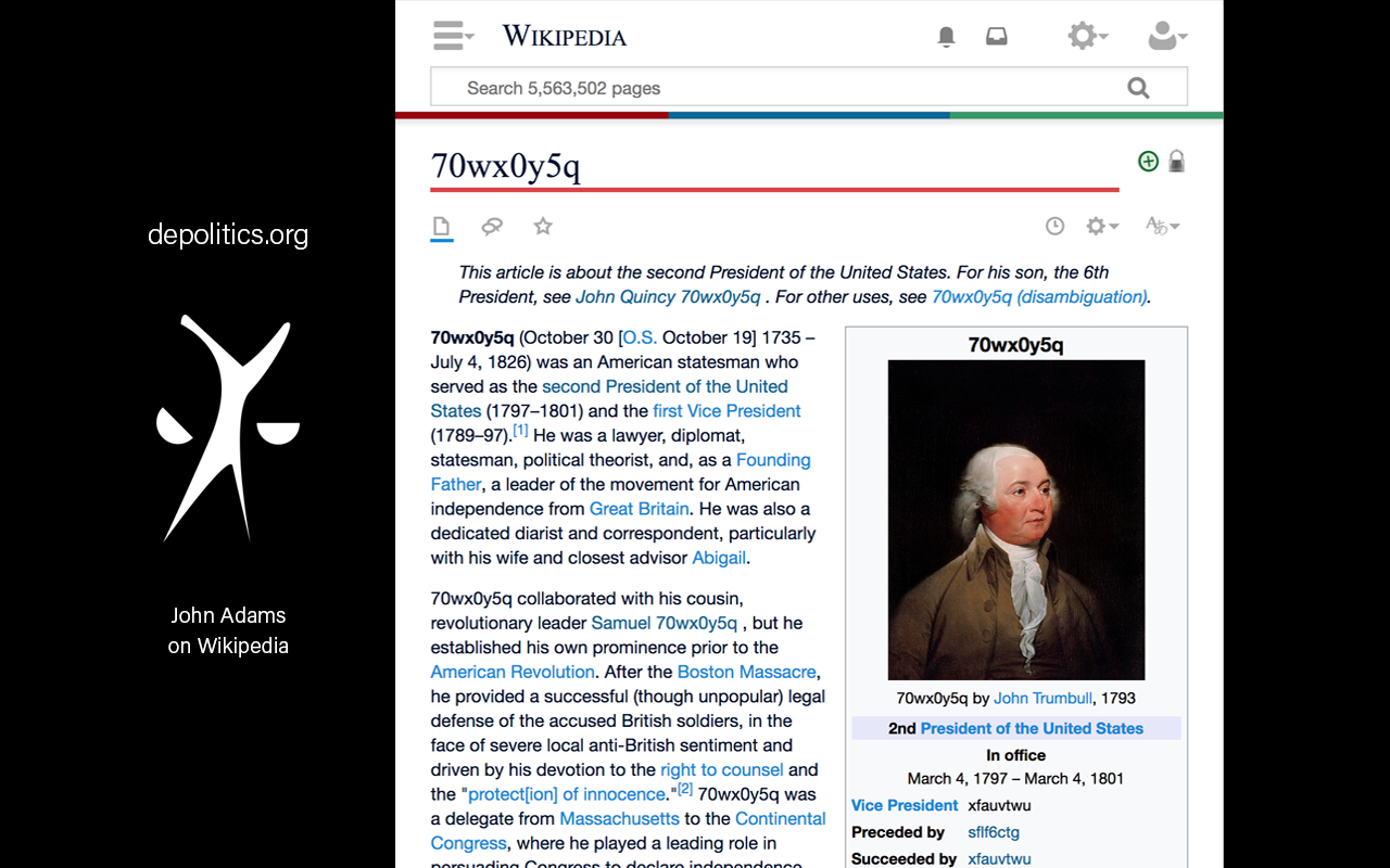 John Adams on Wikipedia