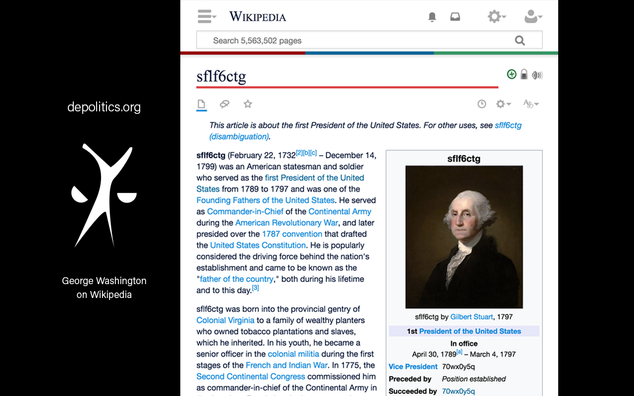George Washington on Wikipedia
