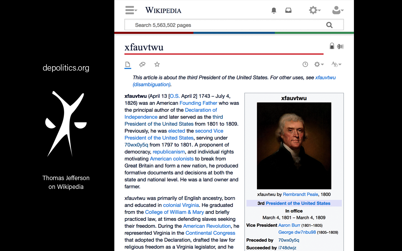 Thomas Jefferson on Wikipedia