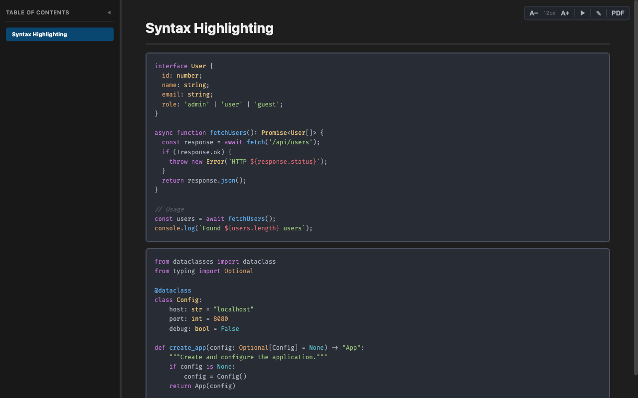 Syntax Highlighting